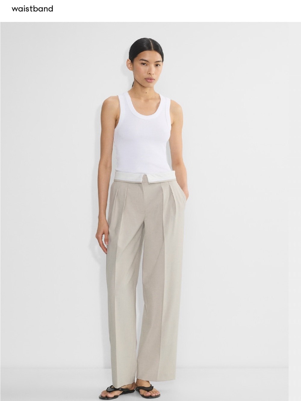 Babaton Bureau Pant in Heather Matte Pearl / Cream